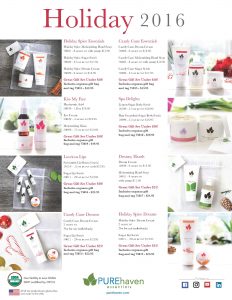 Pure Haven Essentials Holiday 2016 Flyer